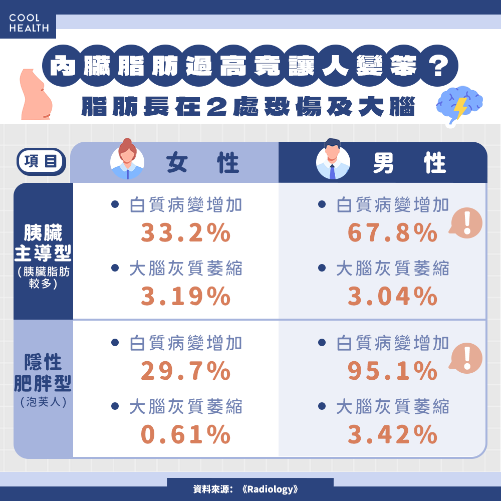 內臟脂肪高竟「讓人變笨」? 研究示警:2類人最危險