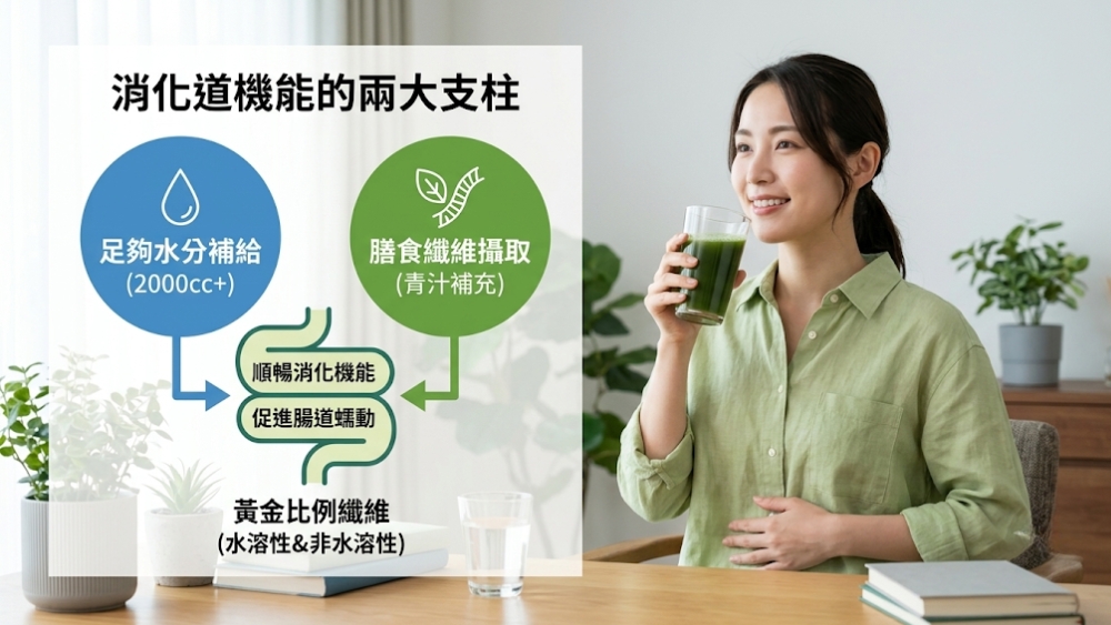 喝足水分還是排便不順？認識膳食纖維與青汁的日常補充重點