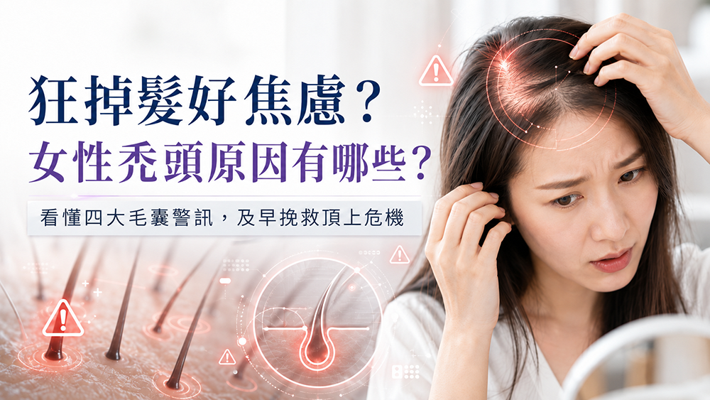 狂掉髮好焦慮？女性禿頭原因有哪些？醫師解析4大常見成因