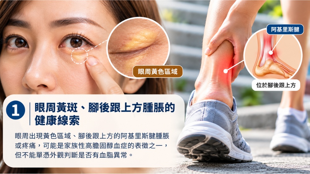 壞膽固醇正常就安心？眼皮長黃斑、腳後跟上方腫脹可能藏著血脂警訊