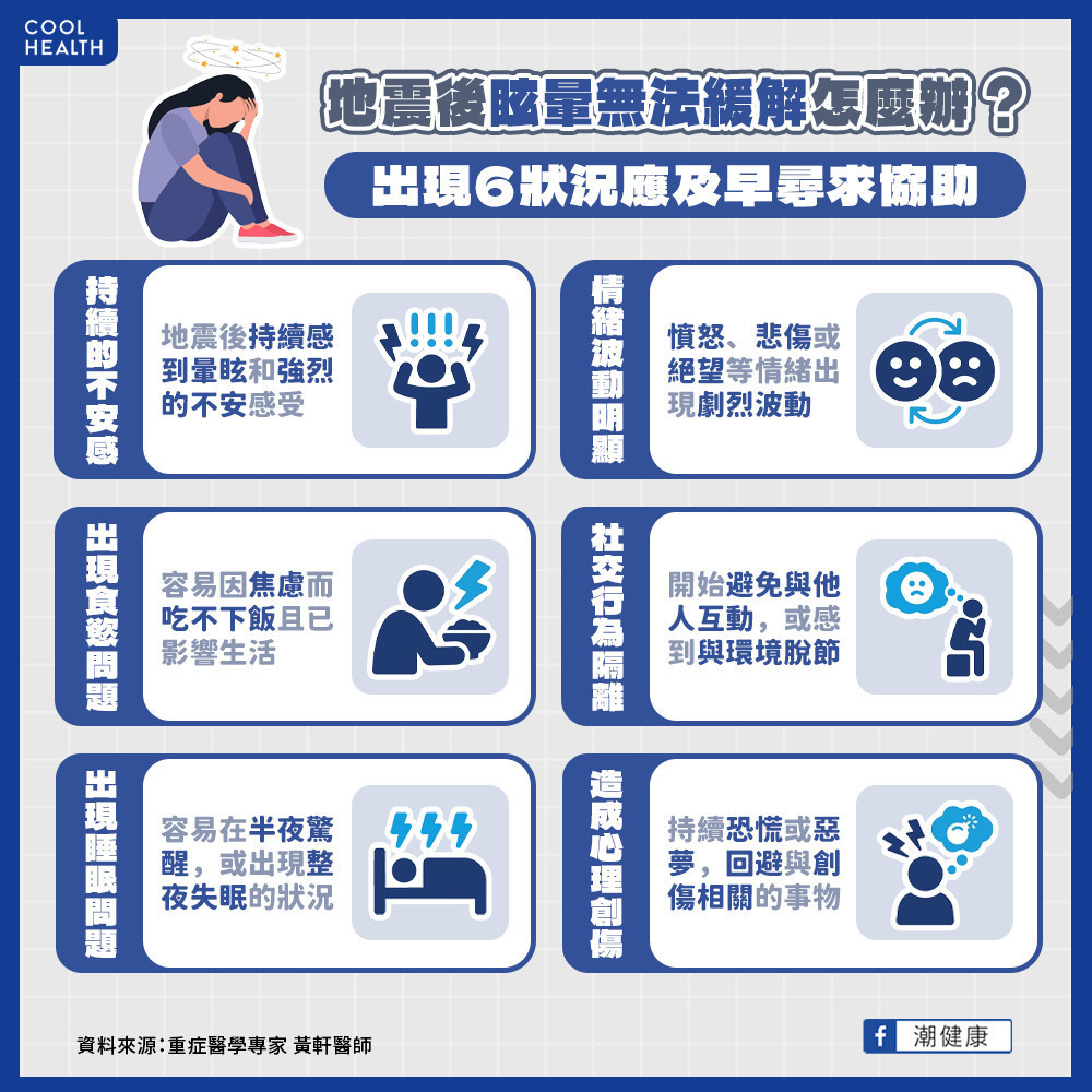 地震後眩暈症候群出現以下6種惡化 應盡早就醫