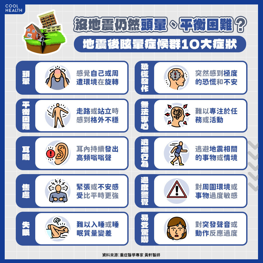 不只會頭暈、平衡困難！ 地震後眩暈症候群10大症狀