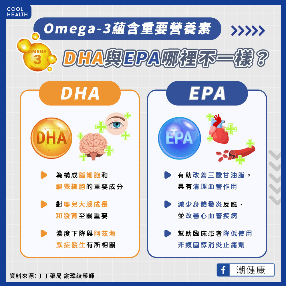 大腦70%是不飽和脂肪！  EPA跟DHA不一樣？