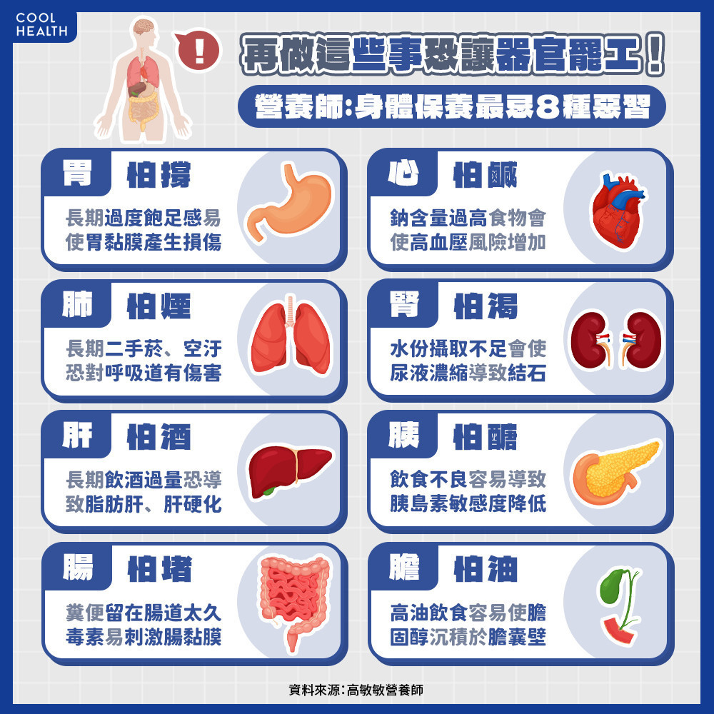 再做這些事恐讓器官罷工！ 營養師：身體保養最忌「8種惡習」