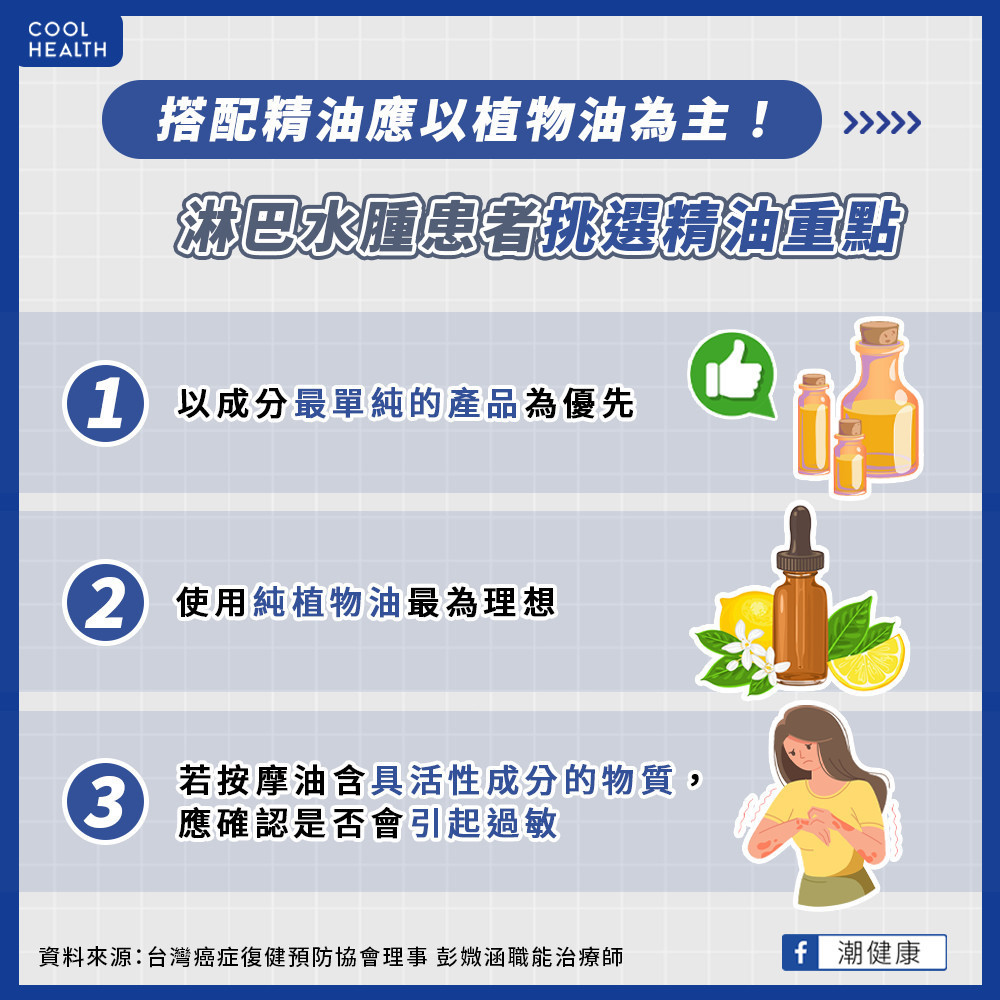 淋巴水腫按摩時  可以搭配精油或按摩油嗎？