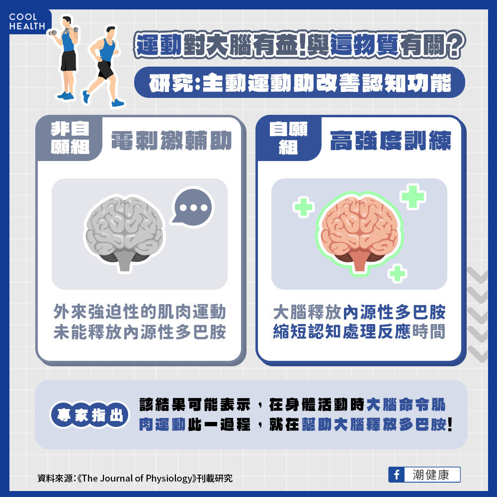 有氧運動改善認知功能？  研究：與多巴胺分泌有關